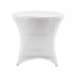Nakładka elastyczna na stół koktajlowy niski 80x73 cm – biała