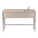Stół ze zlewem jednokomorowym z półką i baterią – 140x65x85 mm